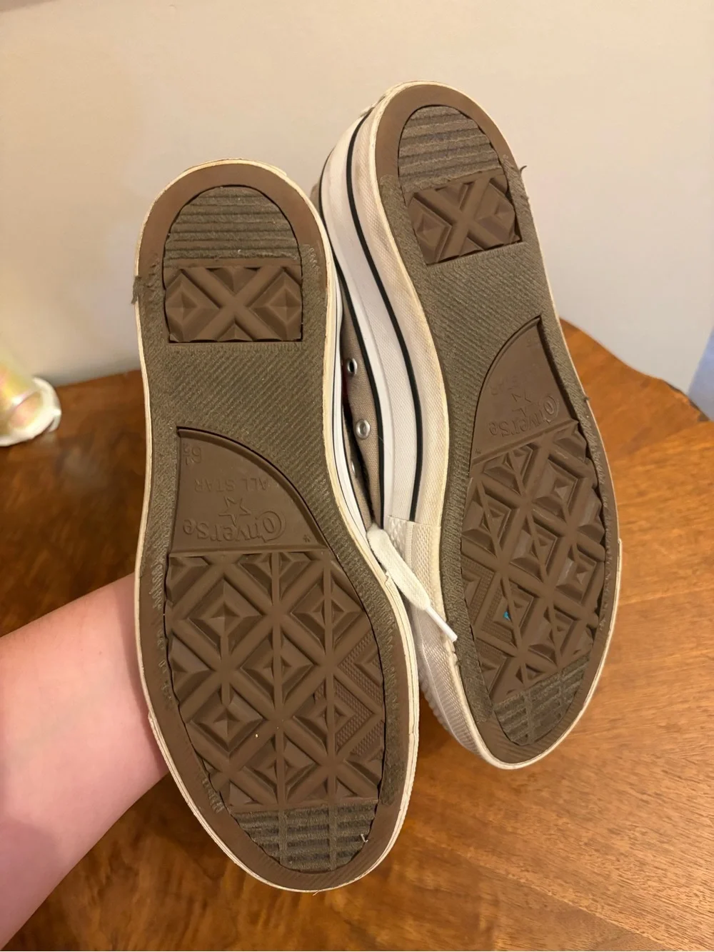 High-Top Canvas Sneakers in Light Beige - Neutral Casual Style